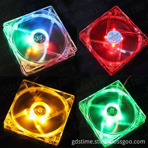 5V 24V DC Wholesale 4Pin Pc Transparent 120MM 120mm x 25mm Led Case Cooling Fan 12V